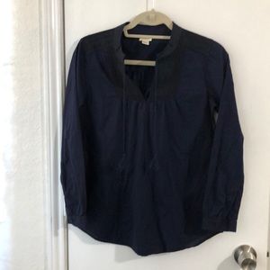 J. Crew Embroidered Bib Peasant Top